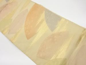 リサイクル　地紙に霞模様織出し袋帯